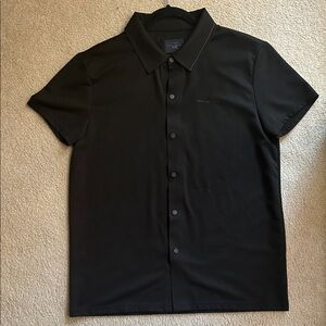 Marc Anthony Men's Black Casual Button Down Shirt